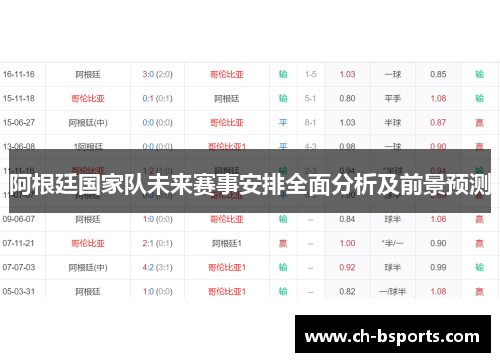 阿根廷国家队未来赛事安排全面分析及前景预测